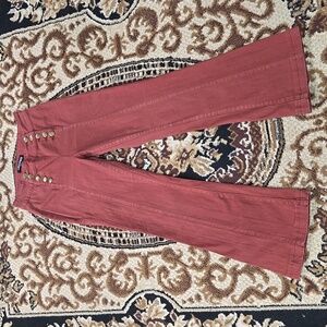 Y2K Button Up Rust Flare Stretch Jeans denim Boho Retro Flared XXI